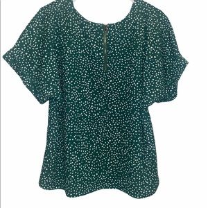 Dark green polkadot top